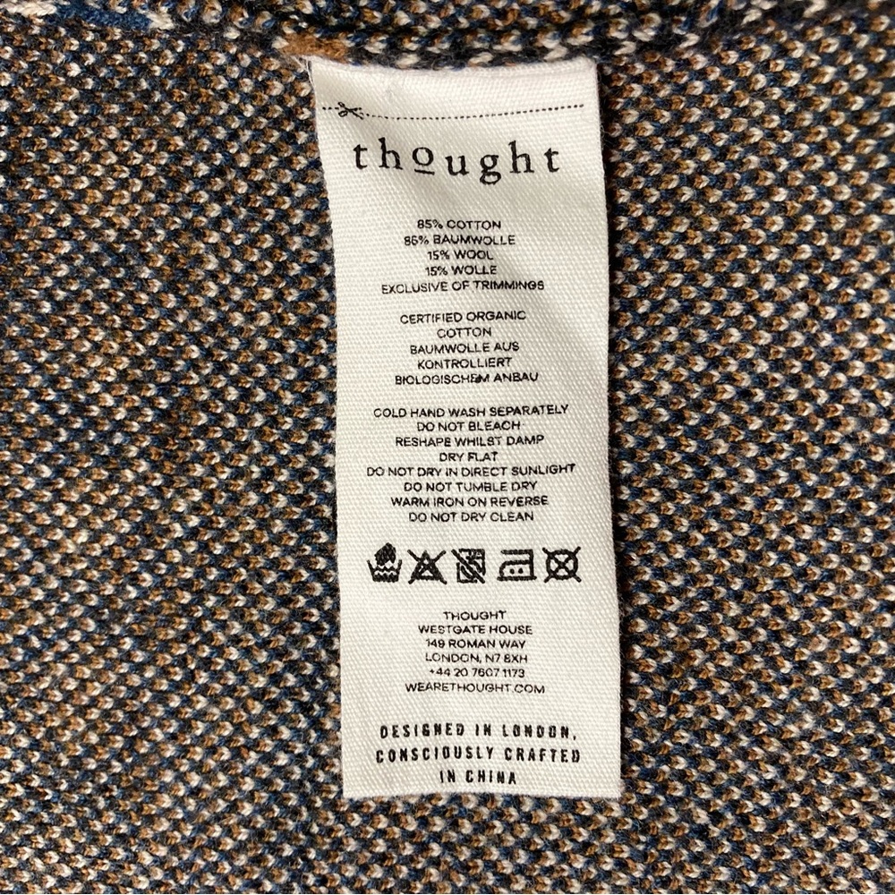 Thought London Organic Cotton / Wool Tribal Cardi Coat Size 16 - Picture 12 of 13